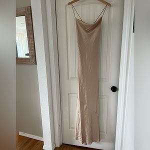 Show Me Your Mumu Tuscany Maxi Slip Dress - Champagne Luxe Satin